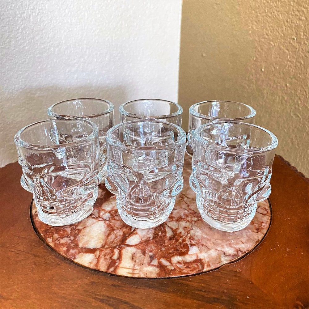 Circleware Skull Clear Shot Glass 6Pcs